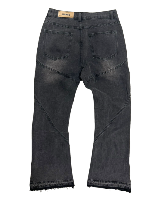 Santo Flared Zipper Jeans - Black