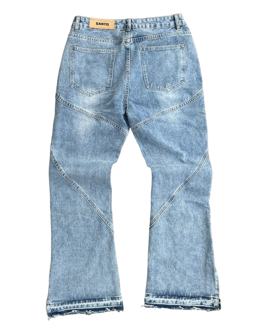 Santo Flared Zipper Jeans - Blue